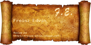Freisz Edvin névjegykártya